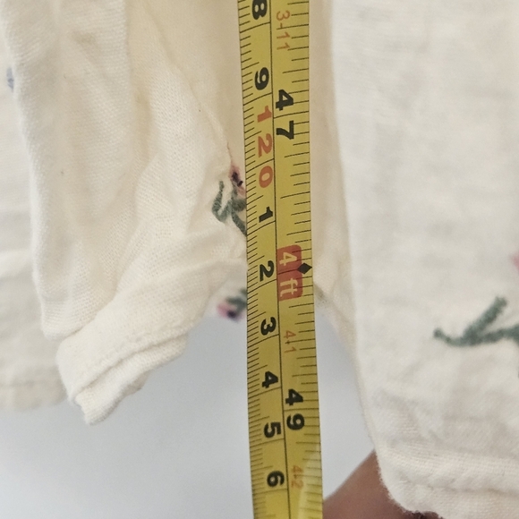 Old Navy Sz M 100% Cotton Floral Coastal Embroidered Pockets Flowy Tiered Dress - Picture 14 of 16